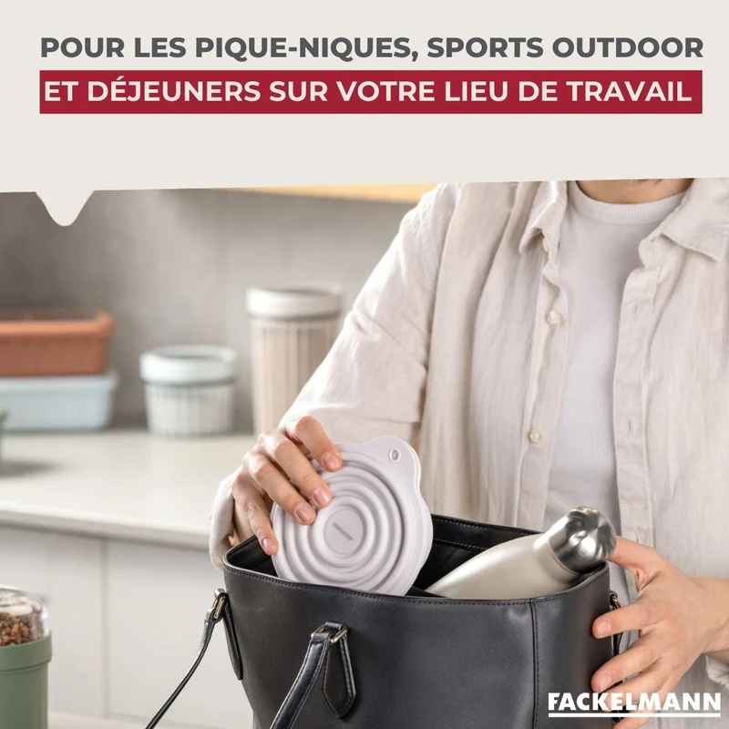 Lot de 4 lunch box 1L avec 4 ustensiles de cuisine Fackelmann Storage