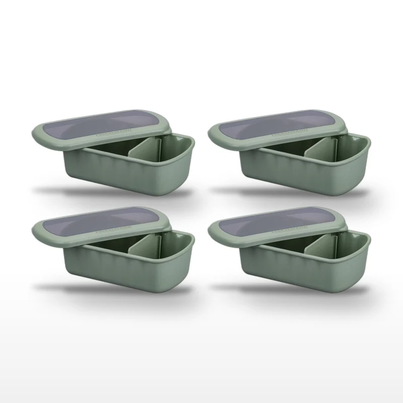 Lot de 4 lunch box compartimentées avec 4 ustensiles de cuisine Fackelmann Storage