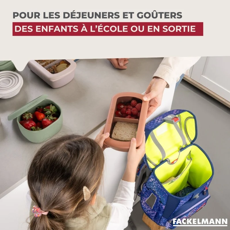 Lot de 4 lunch box compartimentées avec 4 ustensiles de cuisine Fackelmann Storage