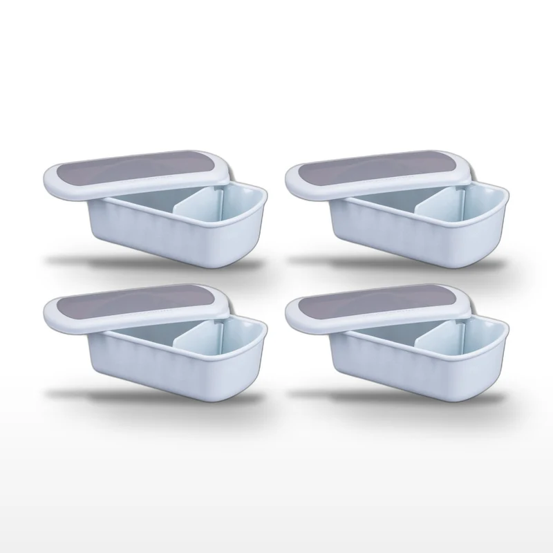 Lot de 4 lunch box compartimentées 1L avec 4 ustensiles de cuisine Fackelmann Storage
