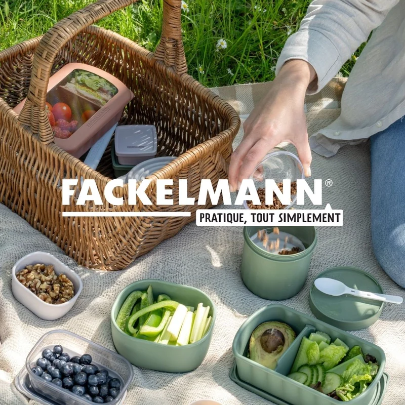 Lot de 2 lunch box 1L avec 2 ustensiles de cuisine Fackelmann Storage
