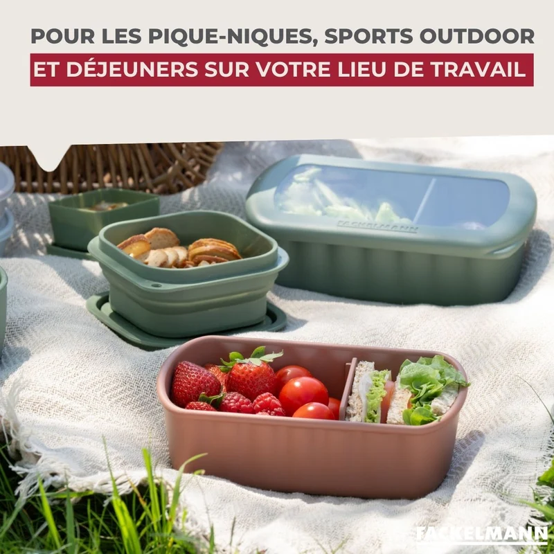 Lot de 2 lunch box 1L avec 2 ustensiles de cuisine Fackelmann Storage
