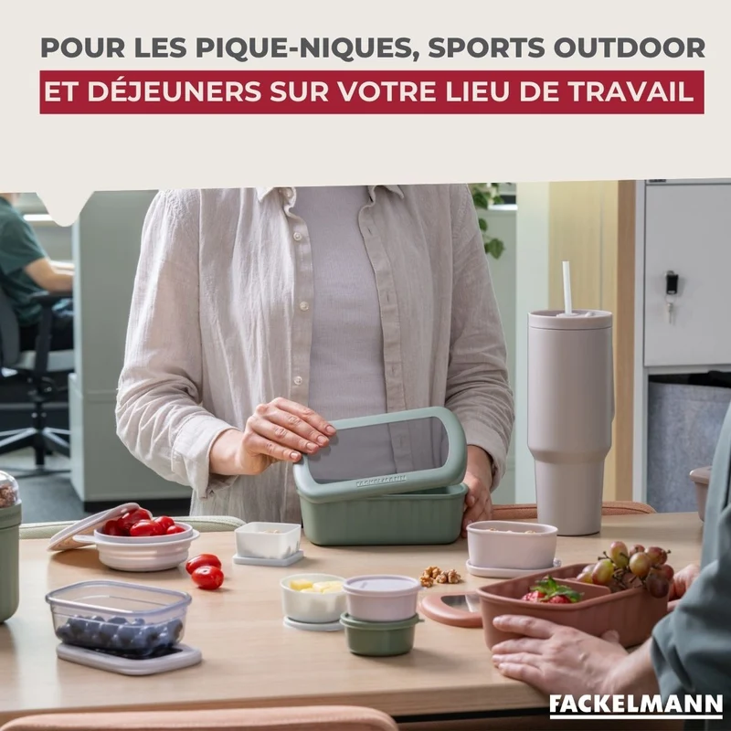 Lunchbox Terracotta à compartiment réglable 1 litre sans BPA Fackelmann Storage
