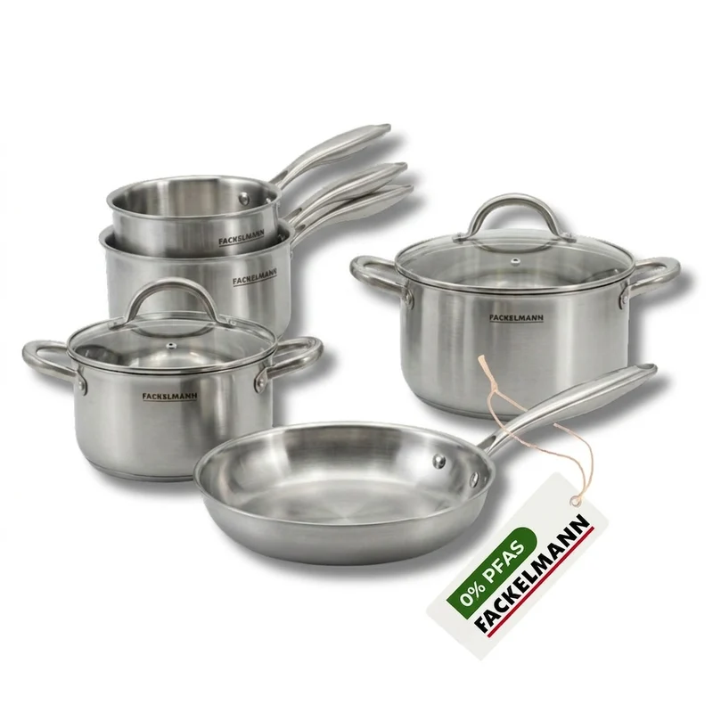 Poêle à Frire 24 cm, Casseroles 14 et 18 cm, Faitouts 20 24 cm inox 18/10 Triply Fackelmann Vita3