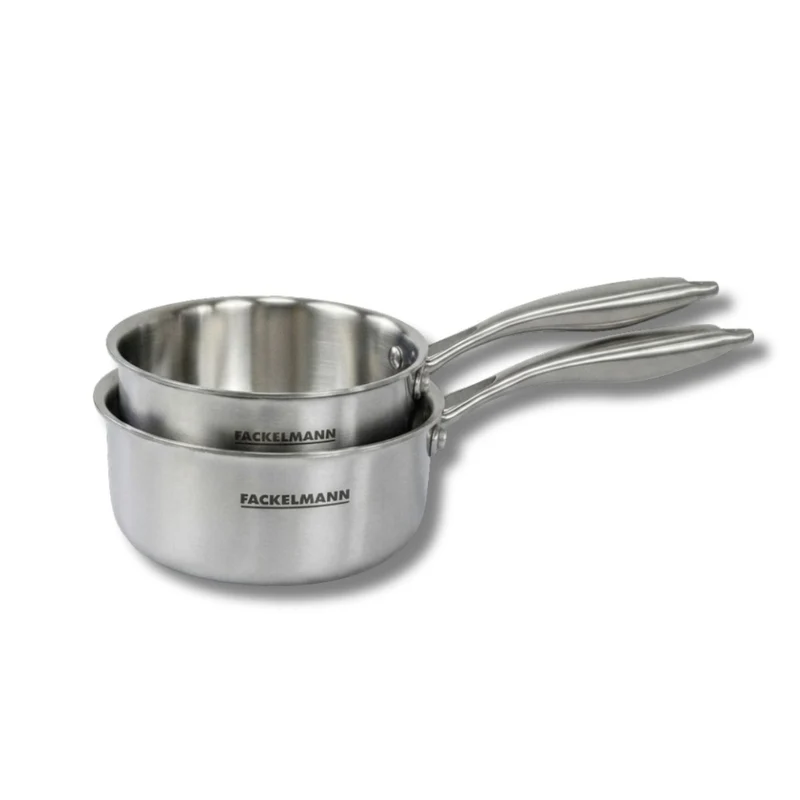 Batterie de cuisine avec 2 casseroles 14 et 18 cm en inox sans PFAS Fackelmann Vita3