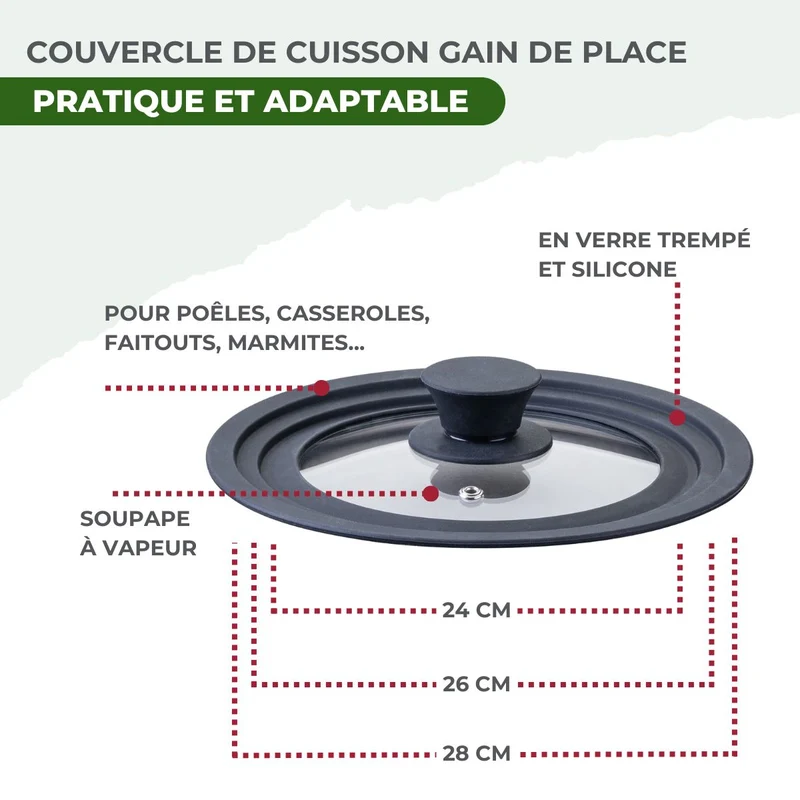 Batterie de cuisine avec 2 casseroles 14/18 cm et 2 poêles 20/24 cm avec 2 ustensiles de cuisine sans PFAS Fackelmann Vita3