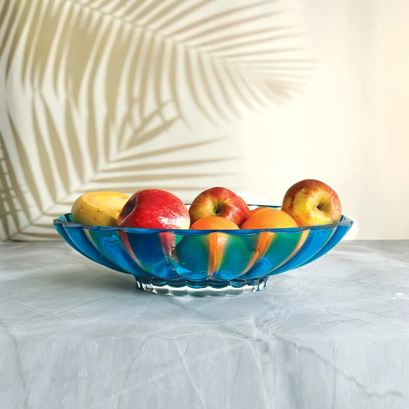 Centre de table de coupe à fruits Guzzini Dolcevita en turquoise