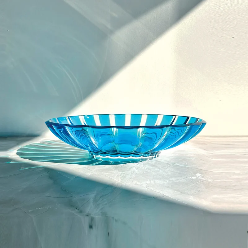 Centre de table de coupe à fruits Guzzini Dolcevita en turquoise