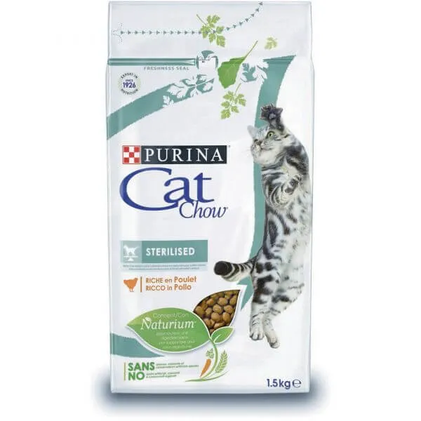 Croquettes stérilisées pour chats Cat Chow Riche en Poulet 1,5kg
