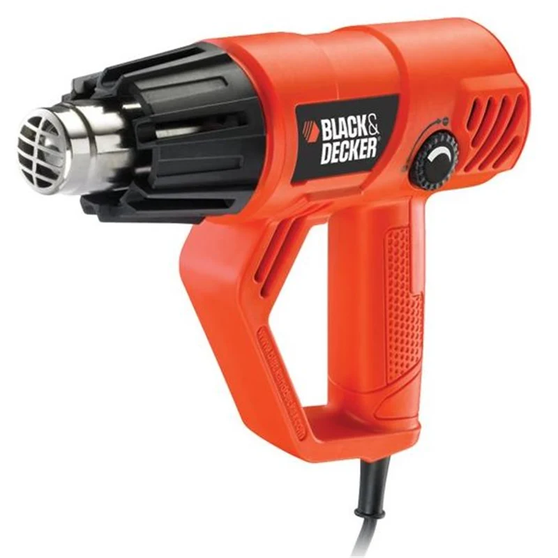 Black & Decker KX2001K pistolet thermique Pistolet à air chaud 500 l/min 600 °C 2000 W Noir, Orange