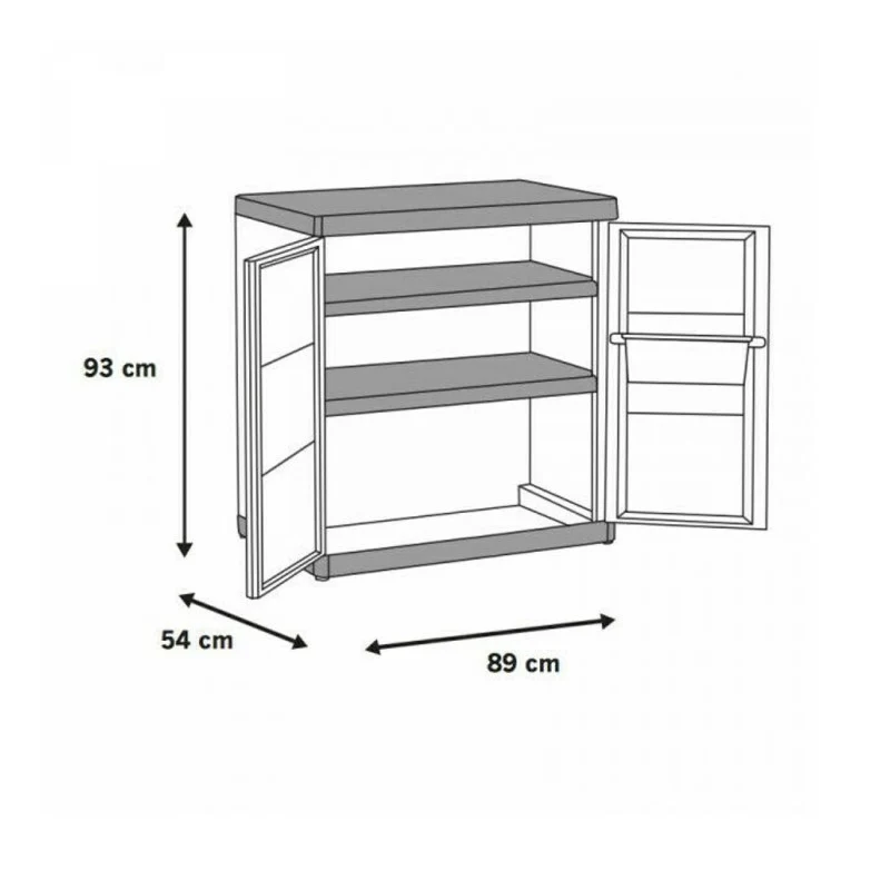 Armoire basse beige sable 89x54x93 cm