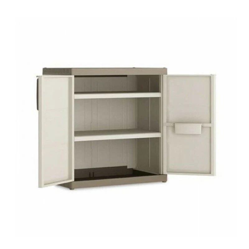 Armoire basse beige sable 89x54x93 cm