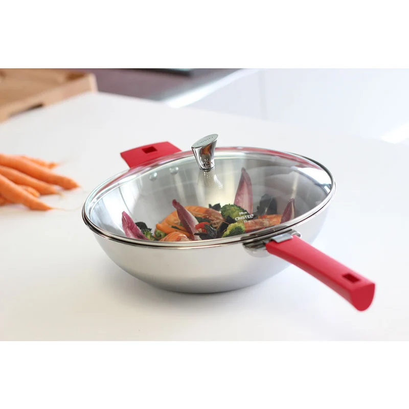 Wok inox Casteline amovible - Cuisson rapide en induction