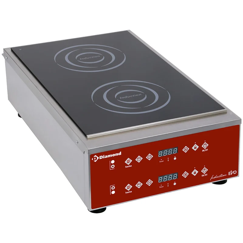 Plaque à induction 2 foyers (2x 3500 watt), touches capacitives - Réf IND-2F35/70D - Diamond