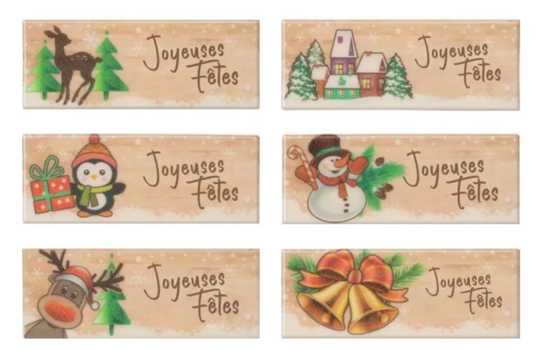 Décoration Sucre - Rectangle Joyeuses fêtes