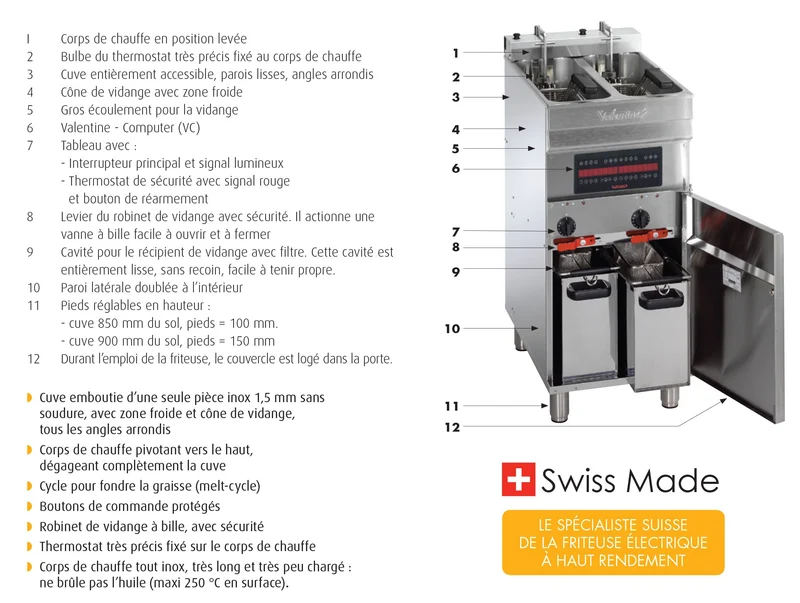 Friteuse électrique sur coffre - 2 x 7-8 litres - Valentine - EVOC2200