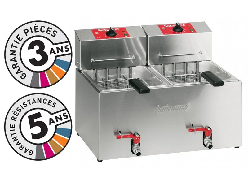 Friteuse électrique de table - 2 x 7 litres - Valentine - TF77M
