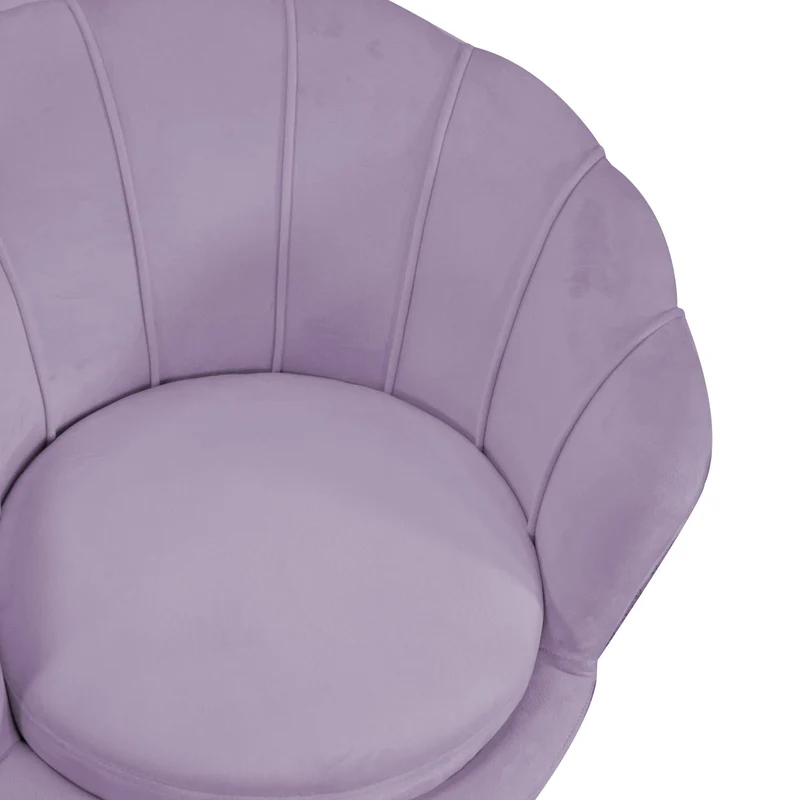 Fauteuil en velours tulipan violet 73x72h77 cm
