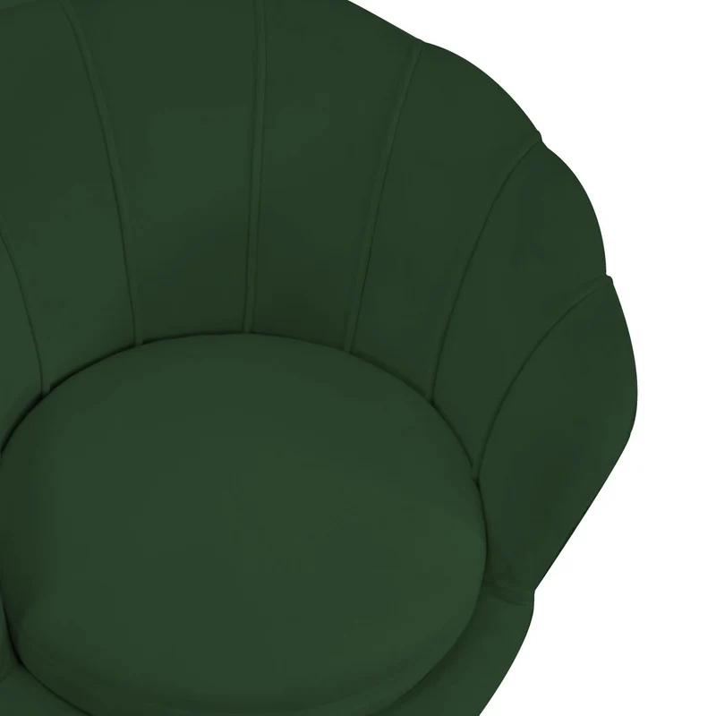 Fauteuil en velours tulipan vert cm73x72h77