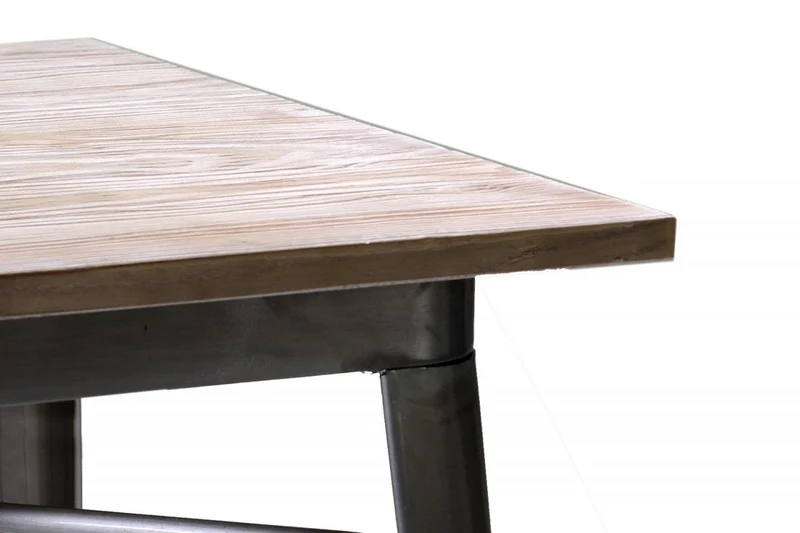 Plateau de table en fer et bois galvanisé 80 x 160 x h 76 cm
