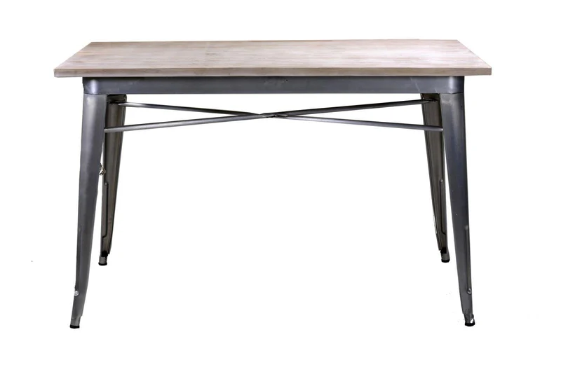 Plateau de table en fer et bois galvanisé 80 x 160 x h 76 cm