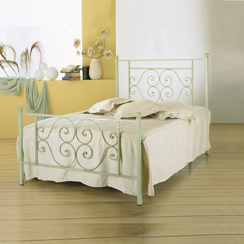 Lit queen size en fer avec pied de lit Firenze vert