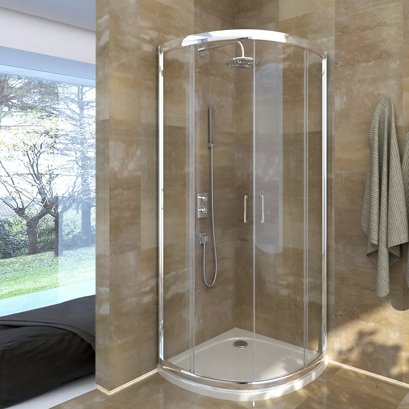 Paroi de douche circulaire en verre transparent - Essential