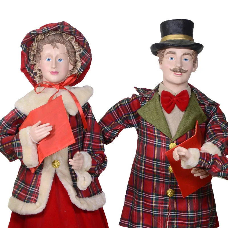 Ensemble de tissu tartan rouge famille Cantori 4pcs cm34x22h95