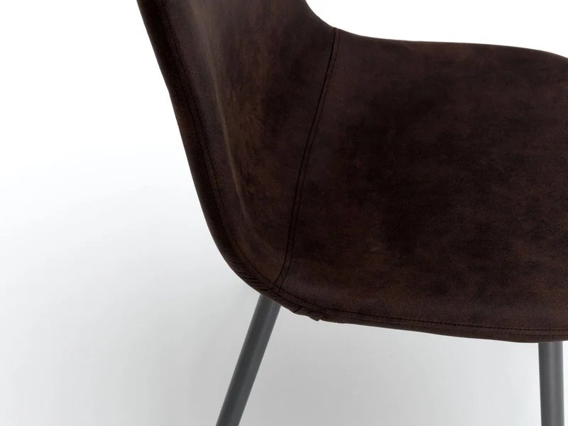 4x Chaise Vintage en simili cuir et assise moka 450x84h cm