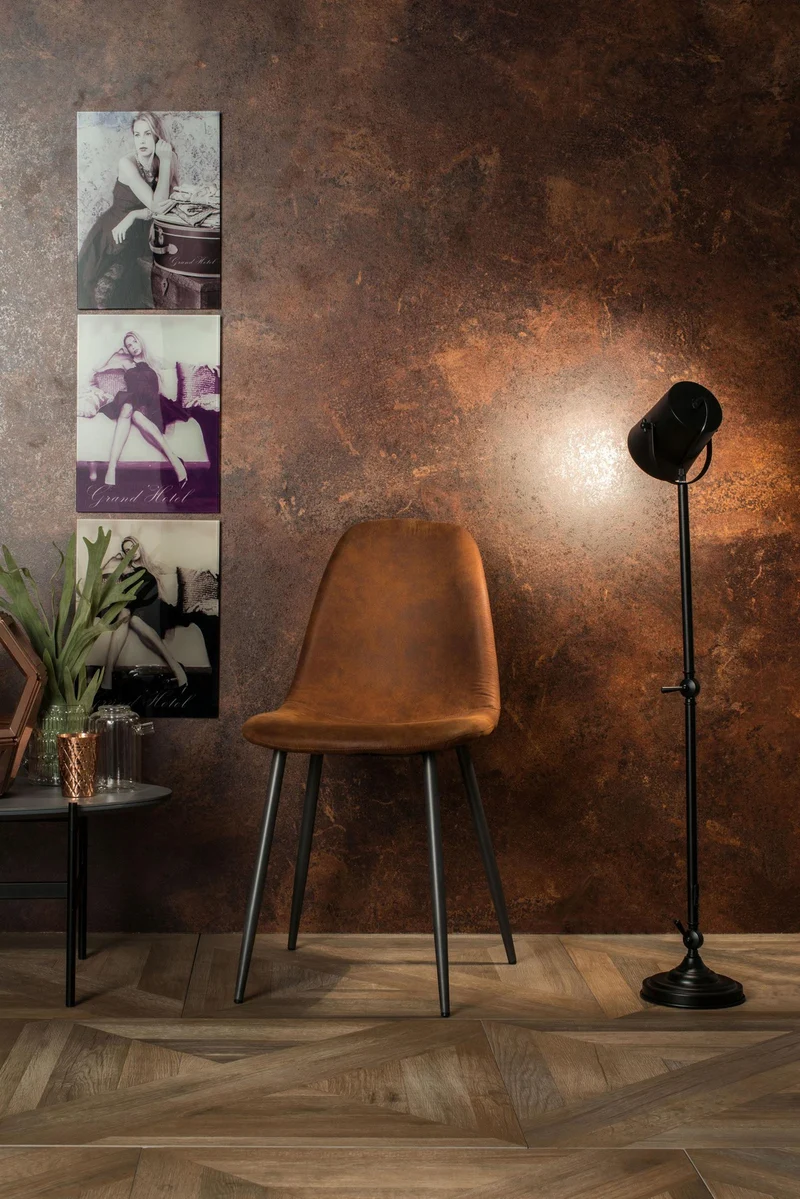4x Chaise en simili cuir avec assise marron 450x84 cm