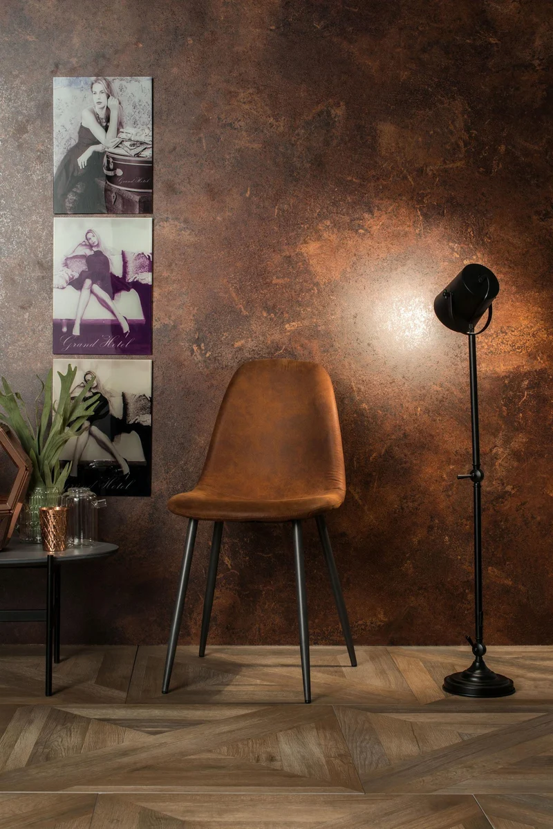 4x Chaise en simili cuir avec assise marron 450x84 cm