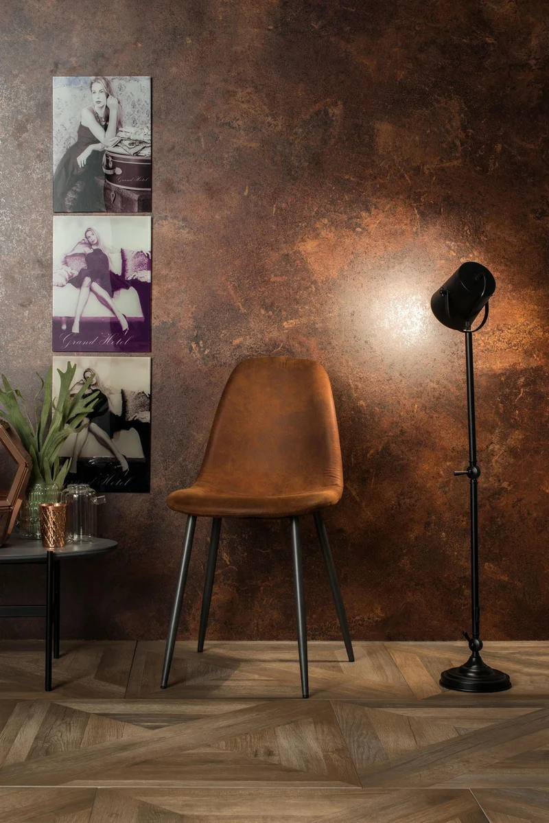 4x Chaise en simili cuir avec assise marron 450x84 cm