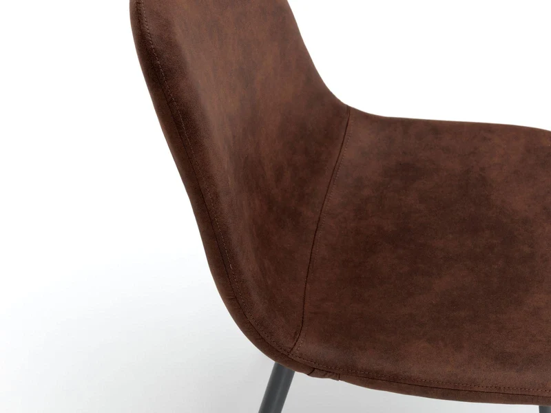 4x Chaise en simili cuir avec assise marron 450x84 cm