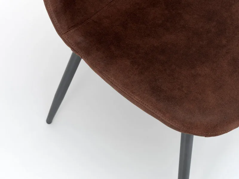 4x Chaise en simili cuir avec assise marron 450x84 cm