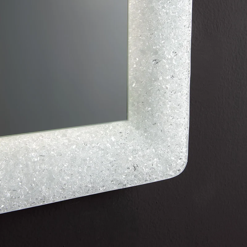 Miroir avec cadre en verre fondu blanc 90x62 cm