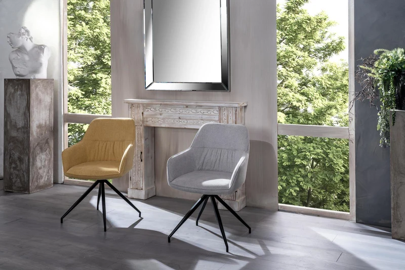 4x Chaise en tissu 56cm x 56cm H. 87cm
