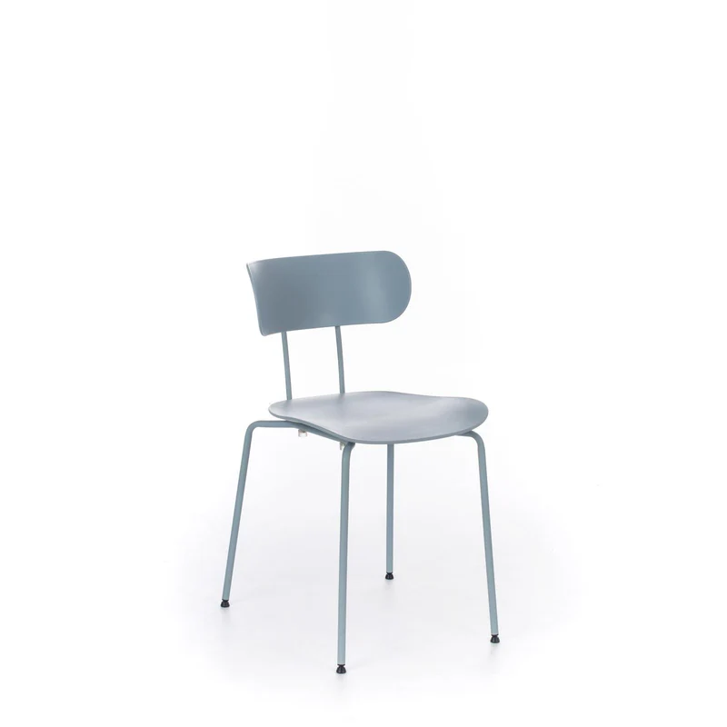 4x Chaise en polypropylène avec assise bleu clair
