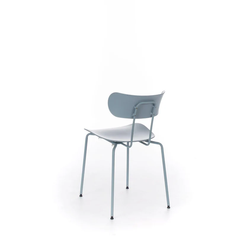 4x Chaise en polypropylène avec assise bleu clair