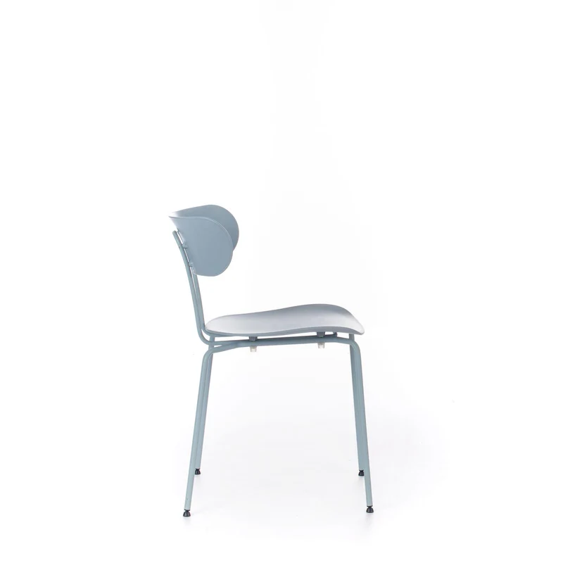 4x Chaise en polypropylène avec assise bleu clair