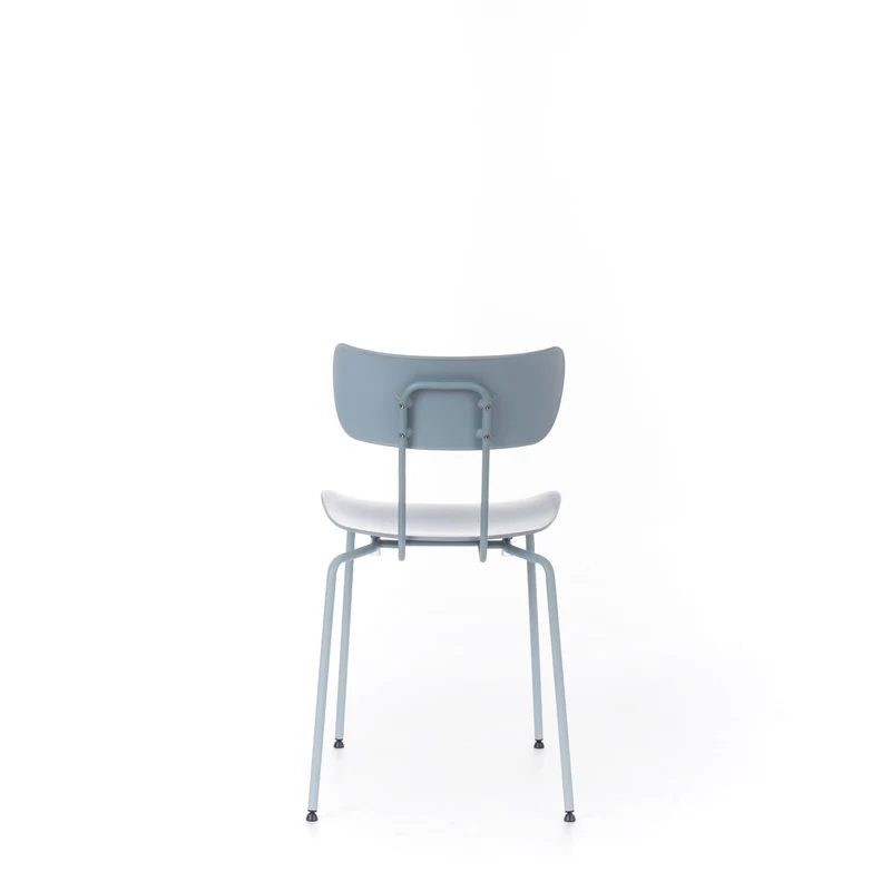 4x Chaise en polypropylène avec assise bleu clair