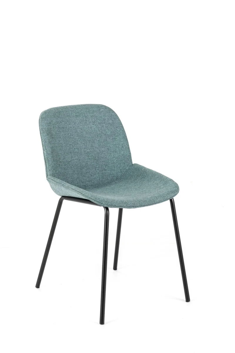 4x Chaise en tissu vert sauge au design moderne 57x46xH80 cm