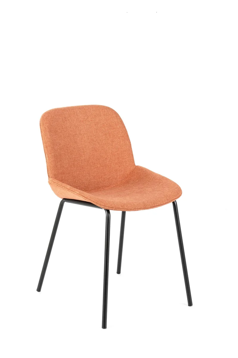 4x Chaise en tissu orange avec assise rembourrée 57x46xH80