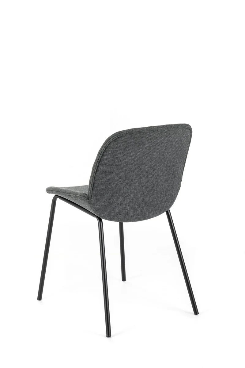 4x Chaise en tissu gris foncé avec structure noire 57x46xH80 cm