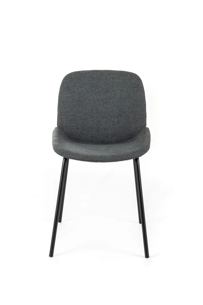 4x Chaise en tissu gris foncé avec structure noire 57x46xH80 cm