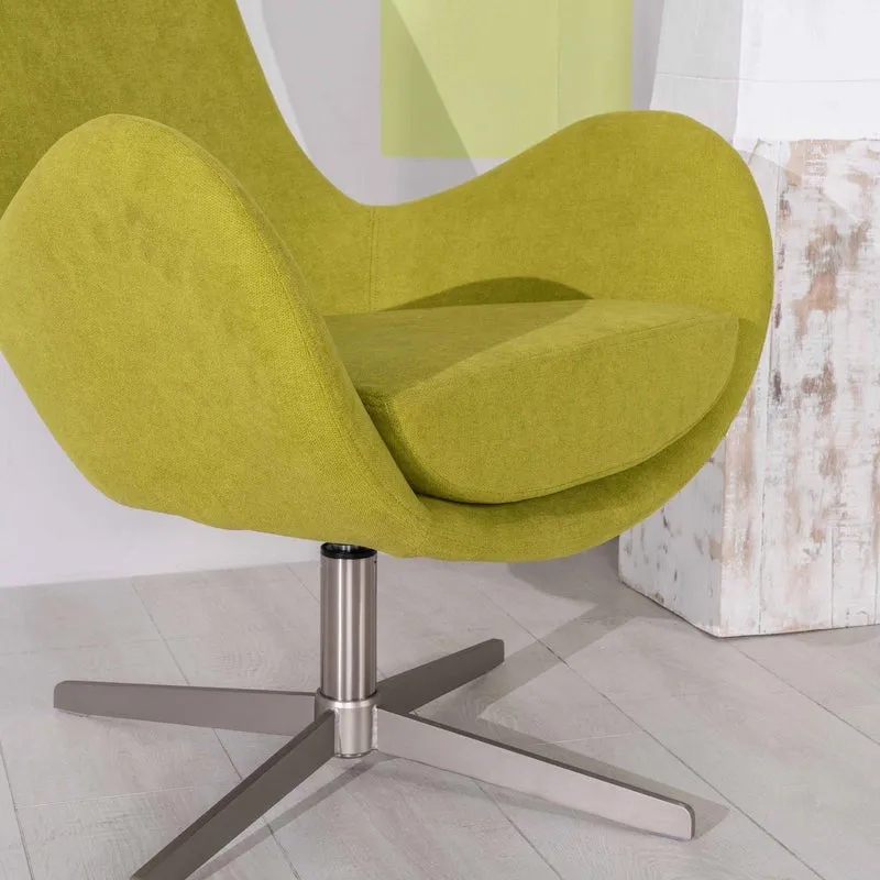 Fauteuil pivotant vert 64 cm x 72 cm H. 42 cm