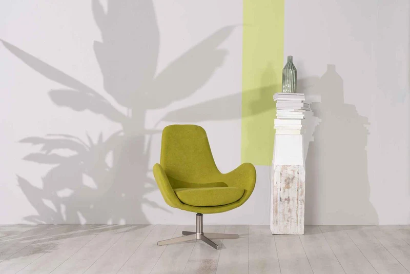 Fauteuil pivotant vert 64 cm x 72 cm H. 42 cm