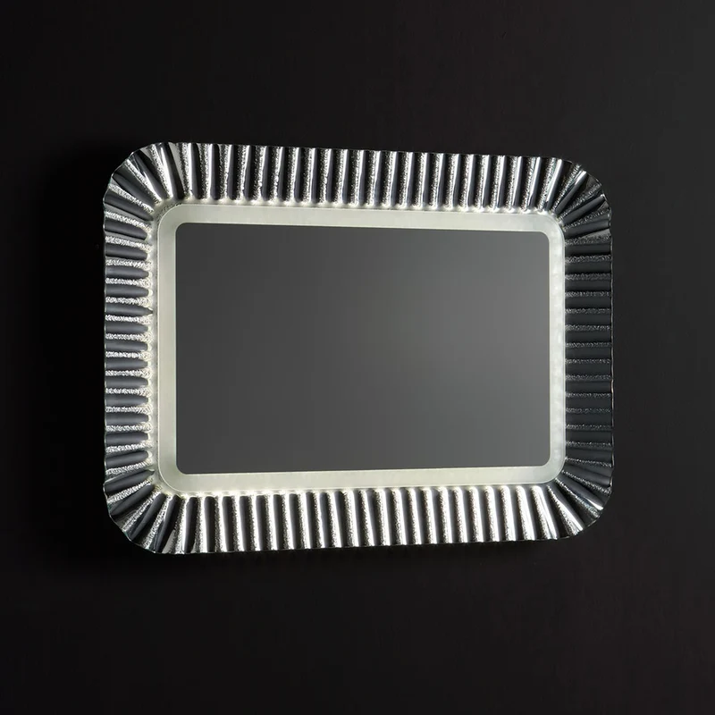 Miroir avec cadre en verre argenté 94x68 cm