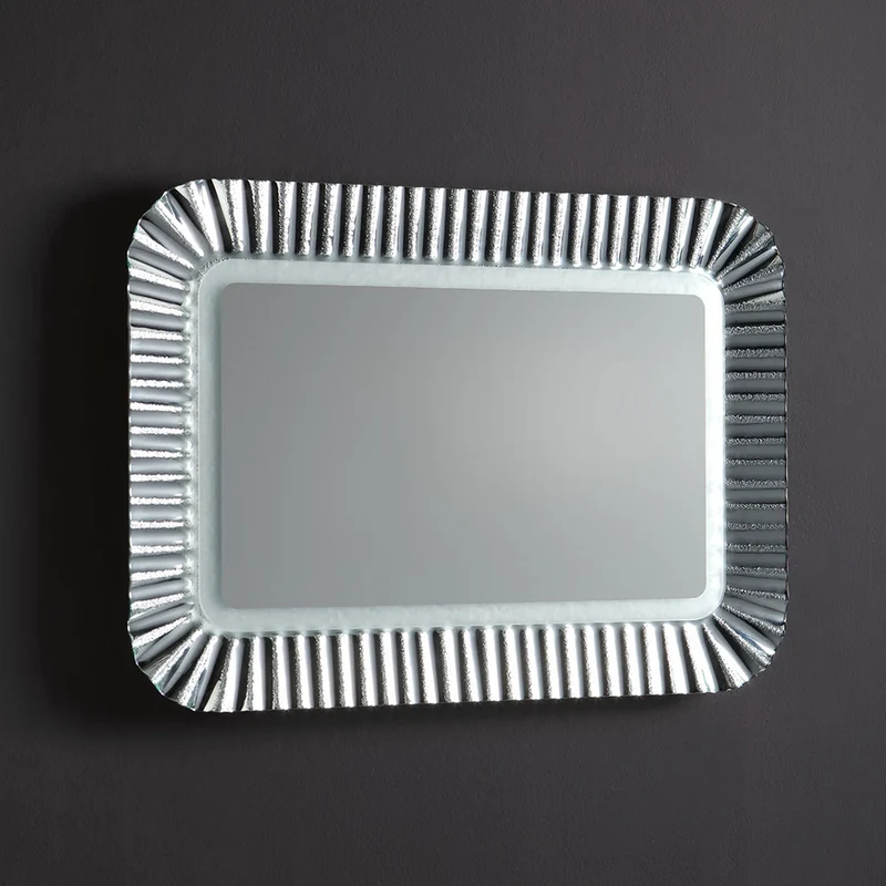 Miroir avec cadre en verre argenté 94x68 cm