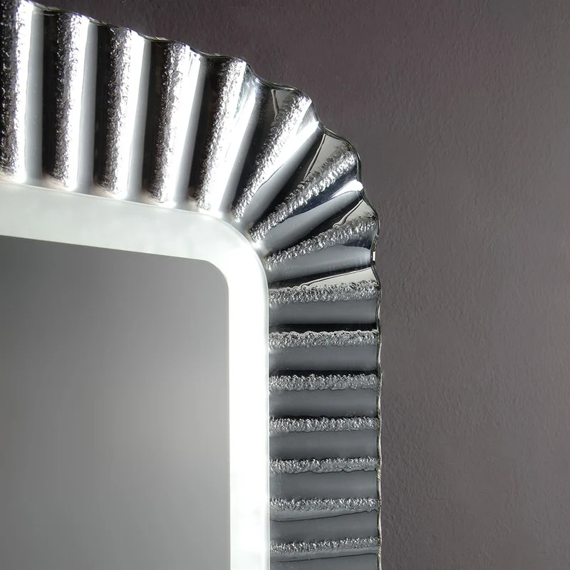 Miroir avec cadre en verre argenté 94x68 cm