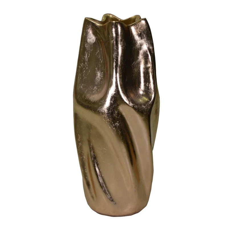 Porte-vase en résine dorée cm ø45h100